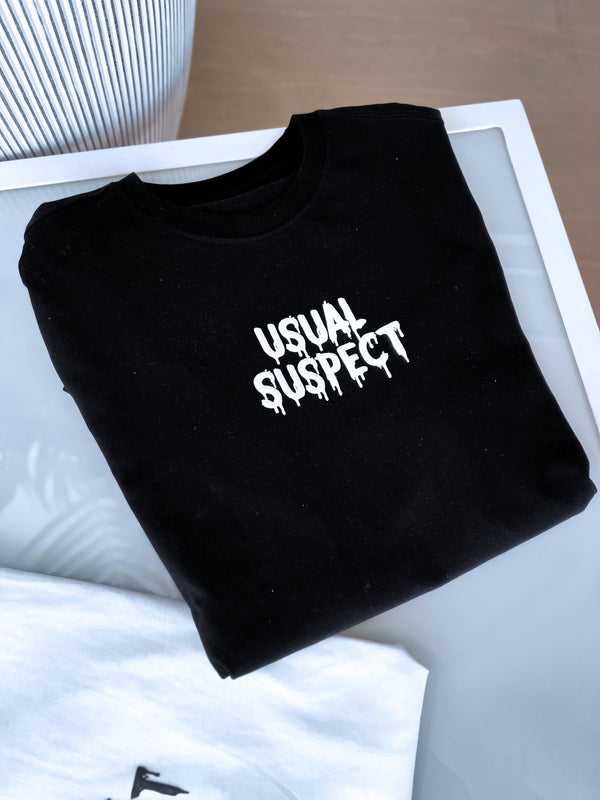 Melns T-krekls vīriešiem "USUAL SUSPECT"