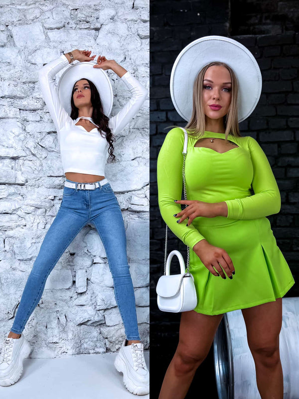 ONE SIZE, crop tops ar izgriezumu krūšu daļā